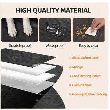 Ultimate Waterproof Dog Car Seat Cover - Protect Your Back Seat with Durable Hard Bottom Design