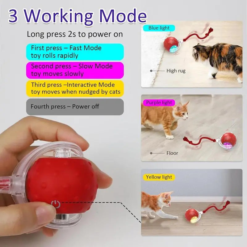 Automatic Interactive Cat Toy Ball with Motion Activation and Chirping Sounds for Indoor Cats