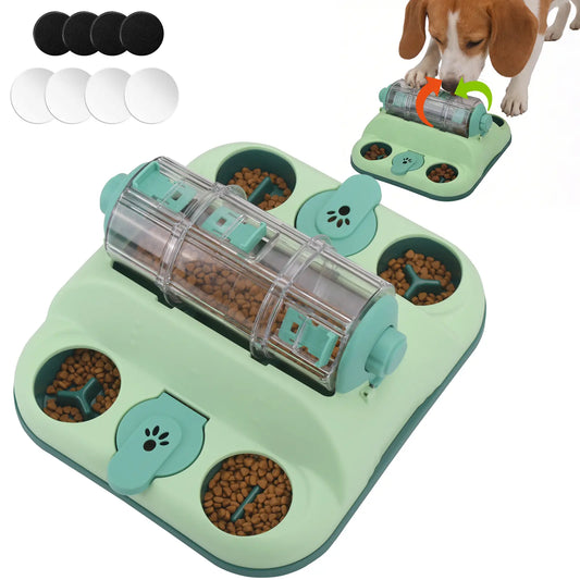 GOYJOY Universal Pet Food Dispenser and Puzzle Toy for Cats and Dogs – Slow Feeder and Treat Hiding Meal Holder for Self-Entertainment