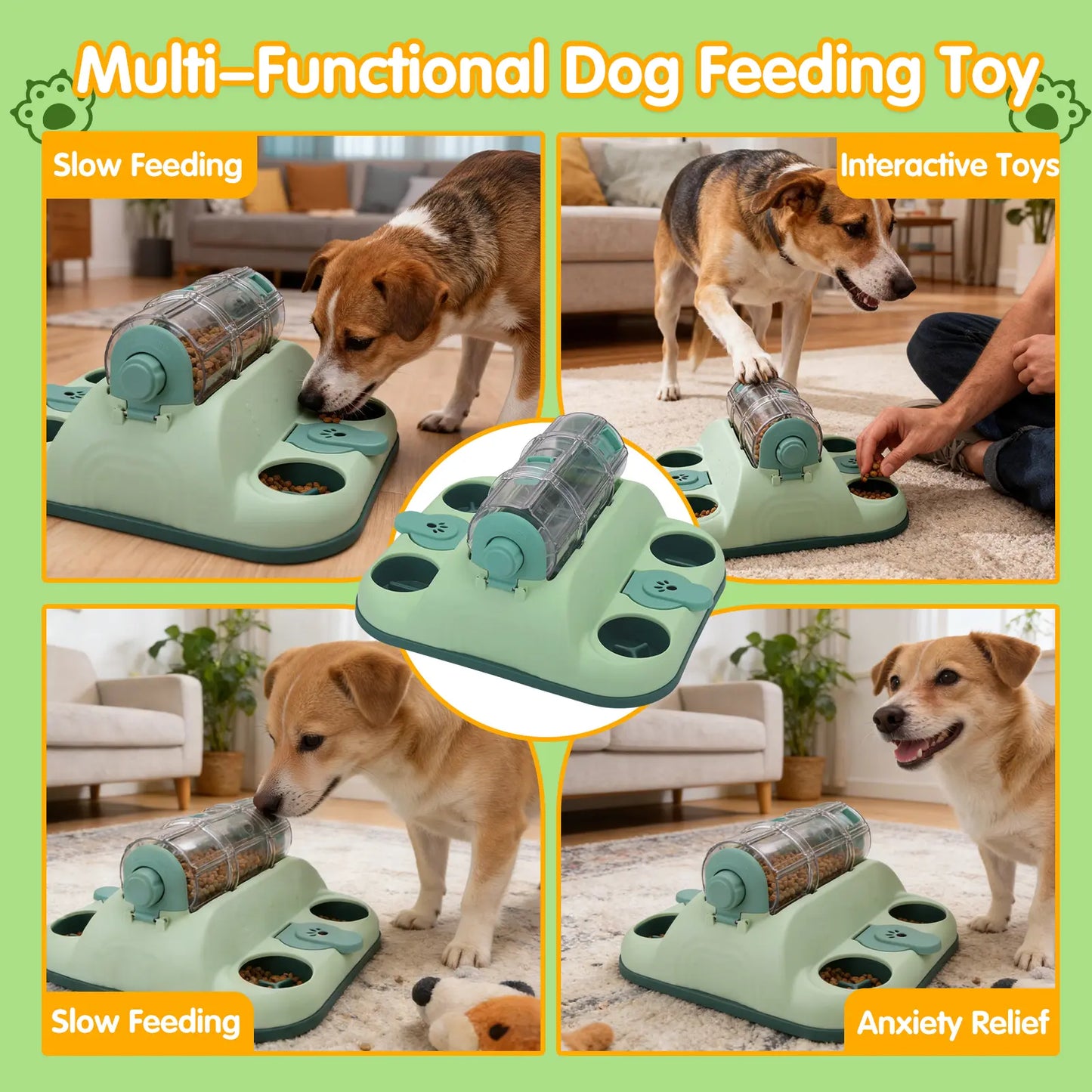 GOYJOY Universal Pet Food Dispenser and Puzzle Toy for Cats and Dogs – Slow Feeder and Treat Hiding Meal Holder for Self-Entertainment