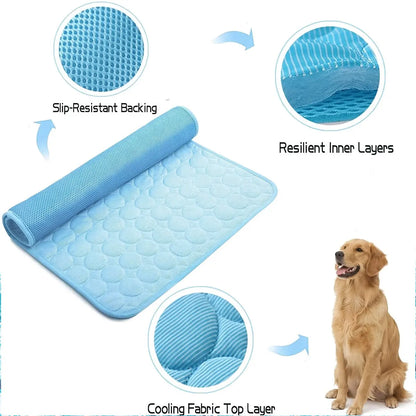 2026 Ice Silk Cooling Dog Bed - Comfortable & Machine Washable Summer Mat for Pets of All Sizes, Non-Slip Design