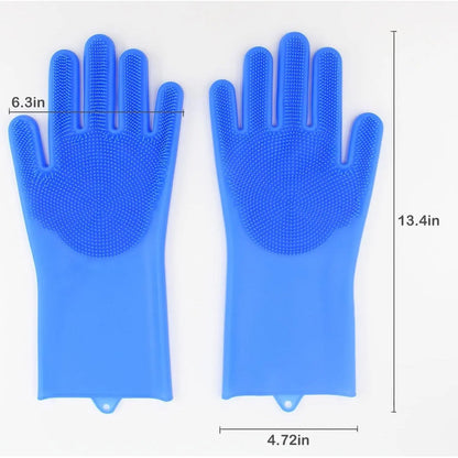 Silicone Pet Grooming Gloves for Dogs and Cats - Bathing, Finger Design for Massage Shampoo Brush