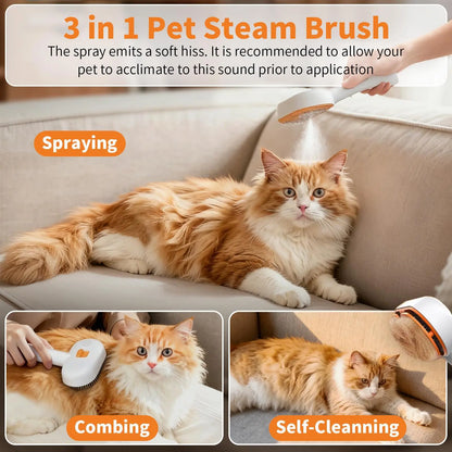 【Furlyn】Pet Hair Remover Brush for Dogs & Cats with Spray Mist – Self Cleaning Slicker Brush, One-Click Deshedding Grooming Comb, Viral Tiktok Pet Grooming Tool for Shedding & Undercoat Removal