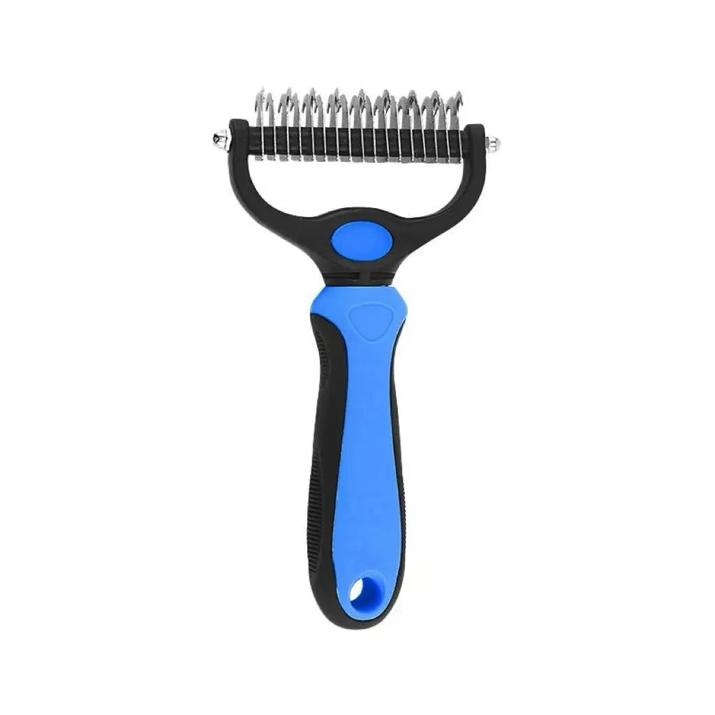 Pain-Free Dematting Undercoat Rake for Dogs and Cats - Dual-Sided Shedding Brush for Efficient Tangle and Fur Removal, Reduces Loose Hair and Mats Effortlessly