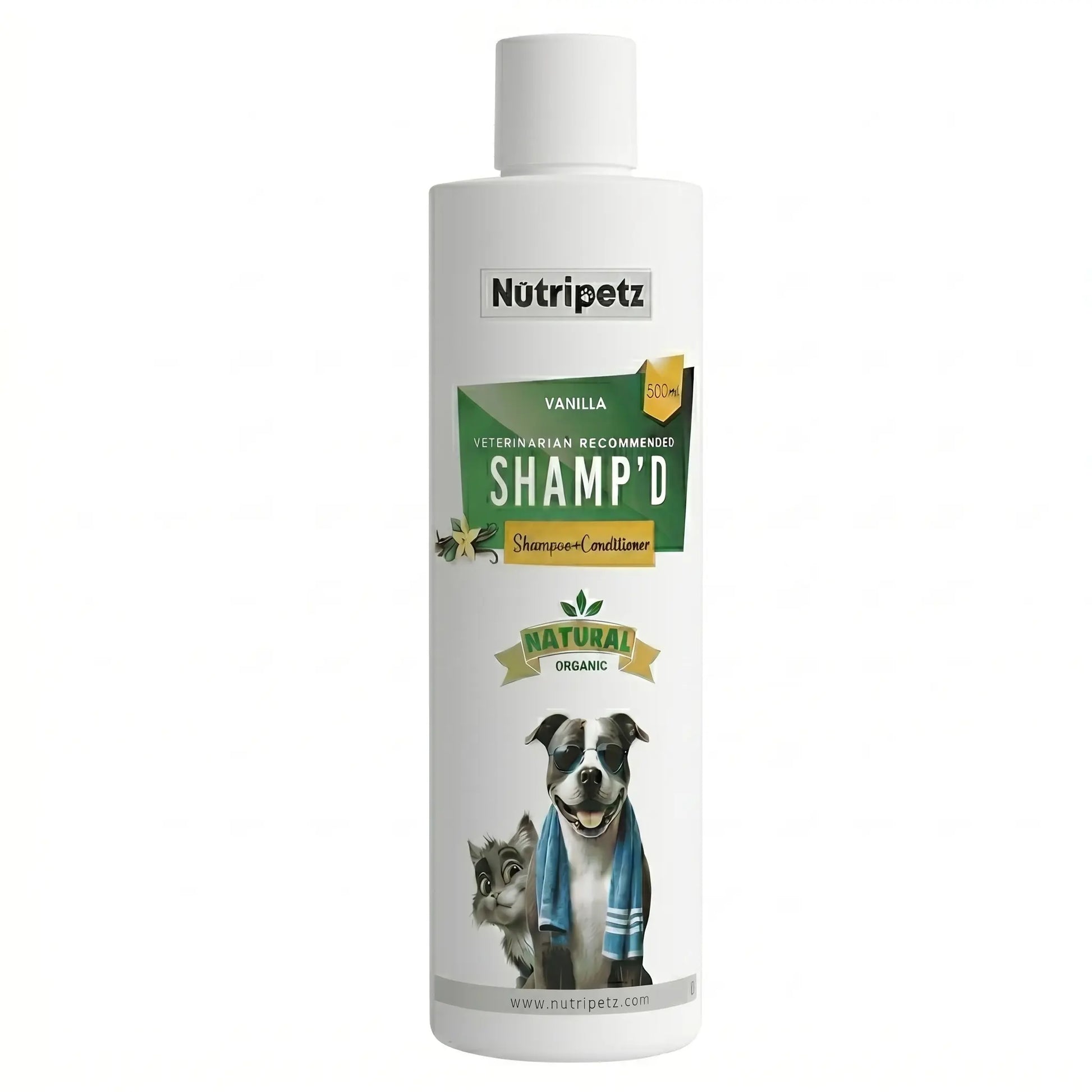 Nutripetz Pet Shampoo & Conditioner for Dogs & Cats – 500 ML Natural Aloe Vera & Coconut Cleanser | Anti-Itch Moisturizing Grooming Wash