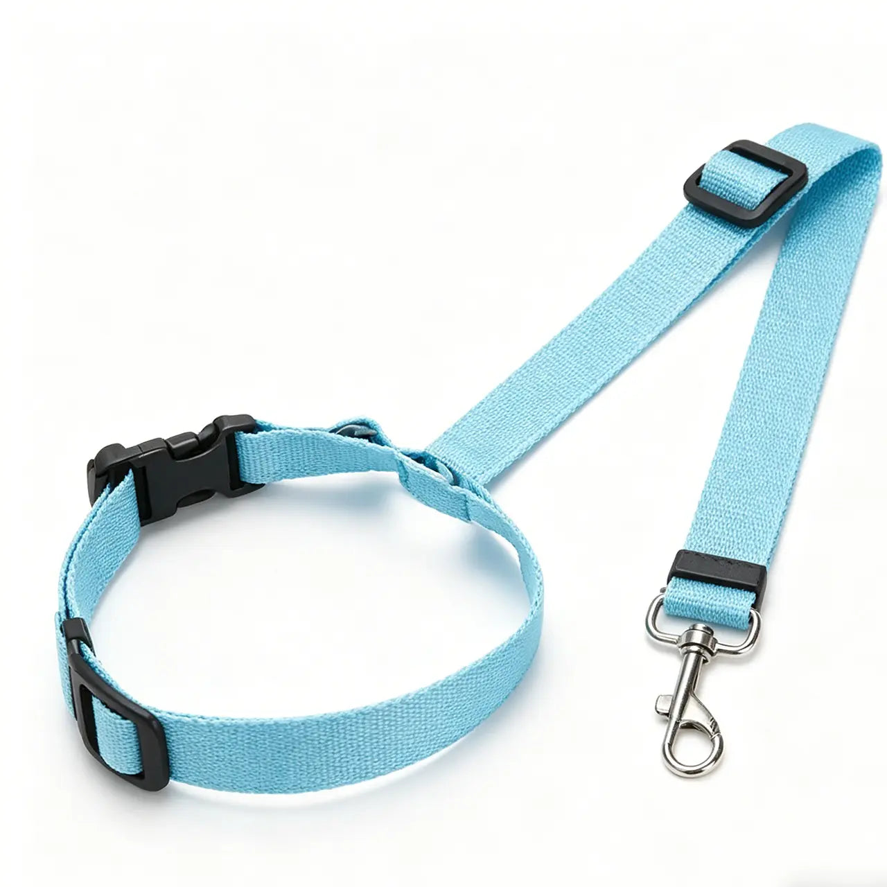 Adjustable Sky Blue Dog Car Safety Harness & Leash Set - Universal Fit for SUVs & Trucks with Dual LED Bungee Chew Toy & Inflatable Balls