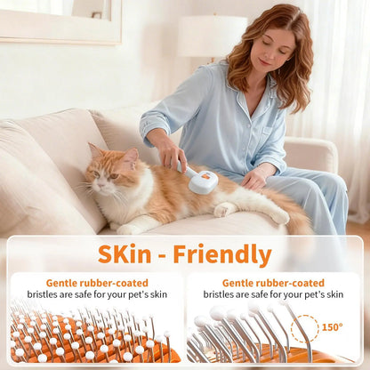【Furlyn】Pet Hair Remover Brush for Dogs & Cats with Spray Mist – Self Cleaning Slicker Brush, One-Click Deshedding Grooming Comb, Viral Tiktok Pet Grooming Tool for Shedding & Undercoat Removal