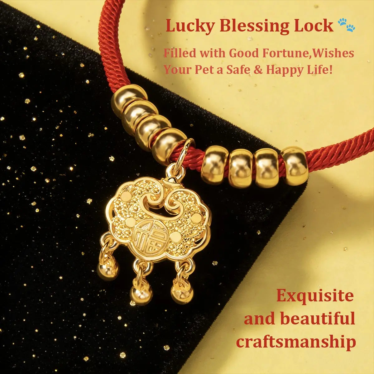 Adjustable Pet Necklace with Yuanbao Pendant, Pet Collar，Pet Decorative Accessories，Fashion Durable Design for Cats, Kitten and Small Dogs, New Year Blessing Gift