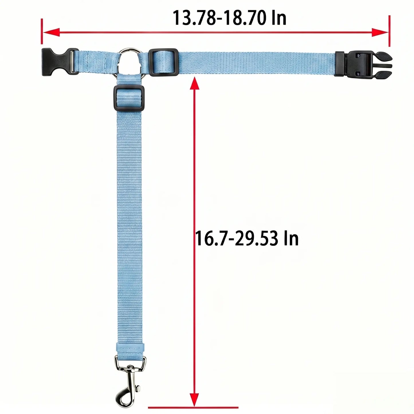 Adjustable Sky Blue Dog Car Safety Harness & Leash Set - Universal Fit for SUVs & Trucks with Dual LED Bungee Chew Toy & Inflatable Balls