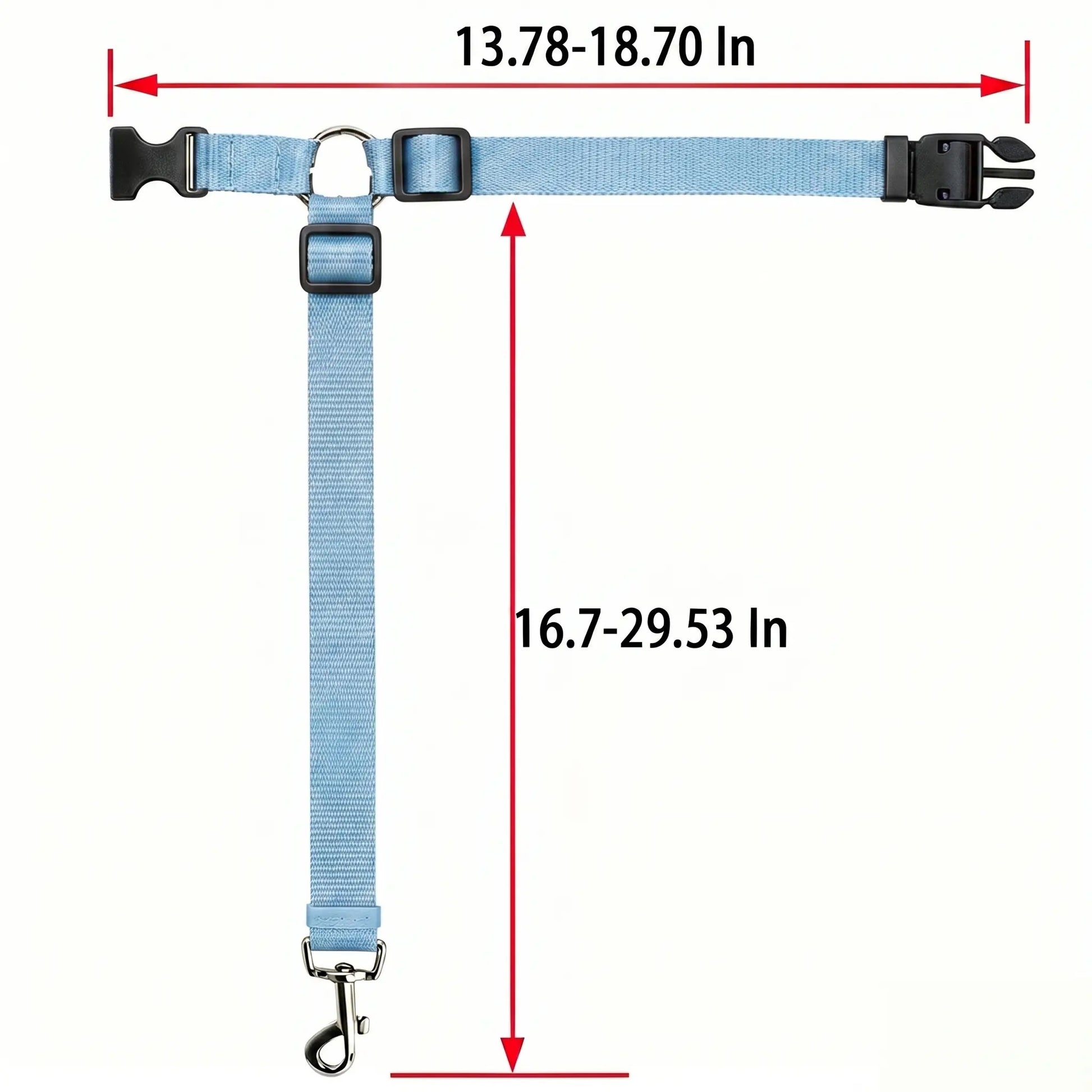 Adjustable Sky Blue Dog Car Safety Harness & Leash Set - Universal Fit for SUVs & Trucks with Dual LED Bungee Chew Toy & Inflatable Balls