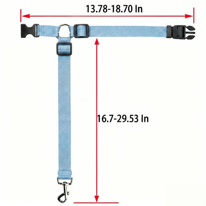 Adjustable Sky Blue Dog Car Safety Harness & Leash Set - Universal Fit for SUVs & Trucks with Dual LED Bungee Chew Toy & Inflatable Balls