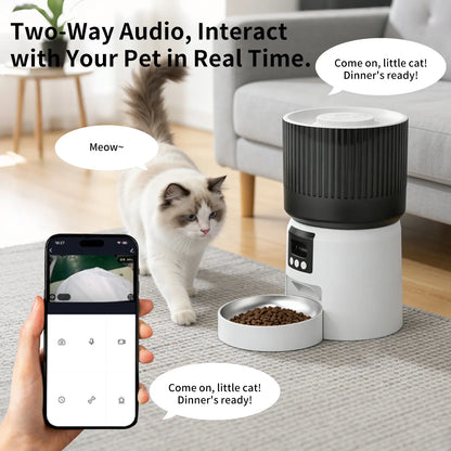 [Meynnpet] Smart Pet Feeder/4L Large Capacity/2K Ultra Hd/Dual Voice Interaction/160°Wide Angle/Smart App Control/Suitable for Cats Dogs and Multiple Pets Food Maker Automatic