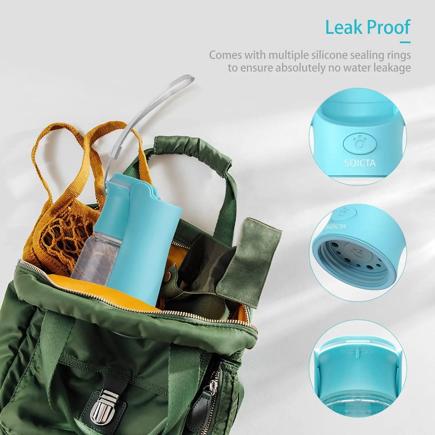 Portable Dog Water Bottle, 19 OZ Pet Water Dispenser for Small, Medium, Large Dogs – Ideal for Walking, Includes Water Bowl (Blue)