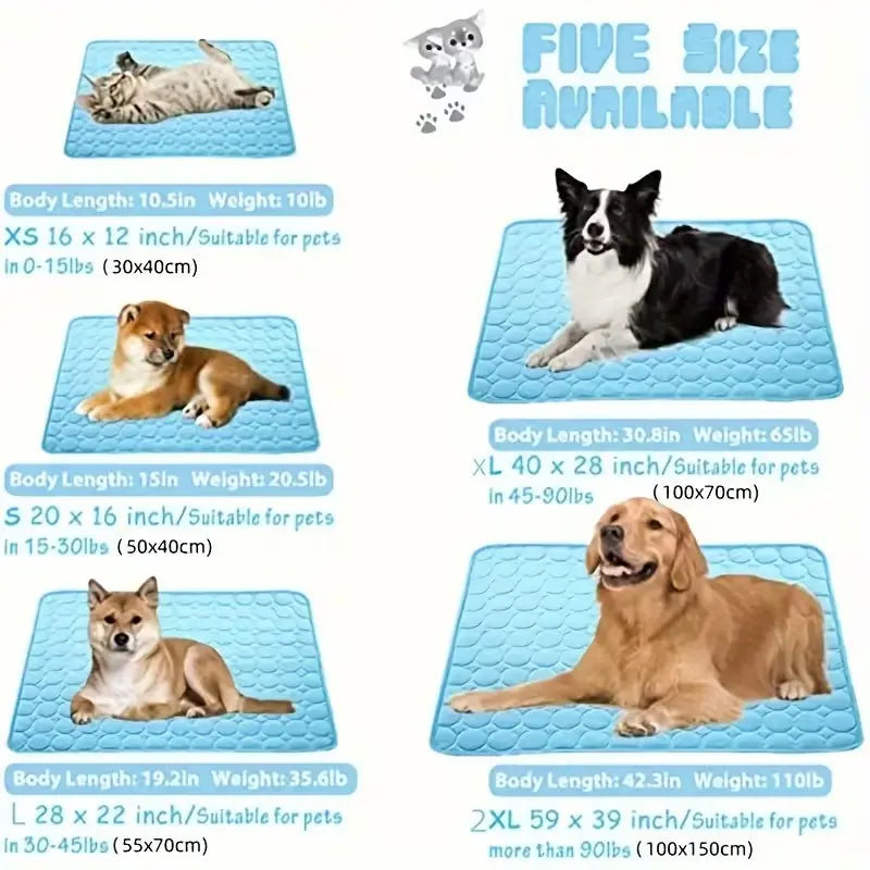 2026 Ice Silk Cooling Dog Bed - Comfortable & Machine Washable Summer Mat for Pets of All Sizes, Non-Slip Design