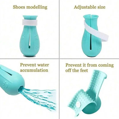 Cat Bathing Shoes - 4 Pairs | Silicone Paw Protectors for Safe Grooming & Bath Time - Protects Paws, Prevents Scratching