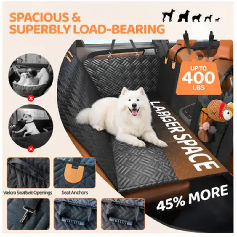 Ultimate Waterproof Dog Car Seat Cover - Protect Your Back Seat with Durable Hard Bottom Design