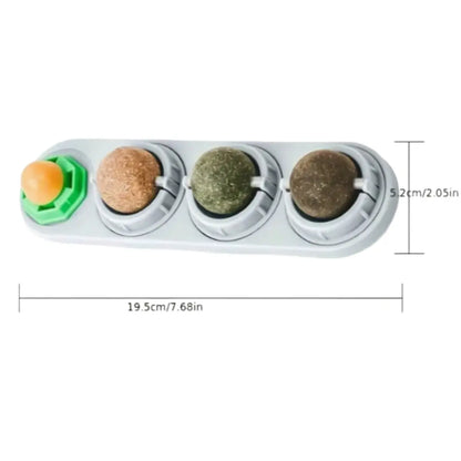 Catnip Ball,4Pcs, Extra Cat Energy Ball,Natural Catnip, Silvervine, Fruit of Silvervine and Dental Chew Toys for Healthy Teeth Cleaning