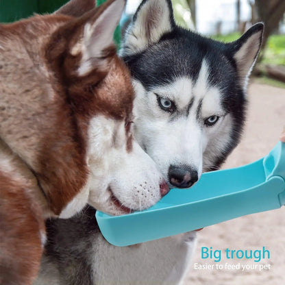 Portable Dog Water Bottle, 19 OZ Pet Water Dispenser for Small, Medium, Large Dogs – Ideal for Walking, Includes Water Bowl (Blue)
