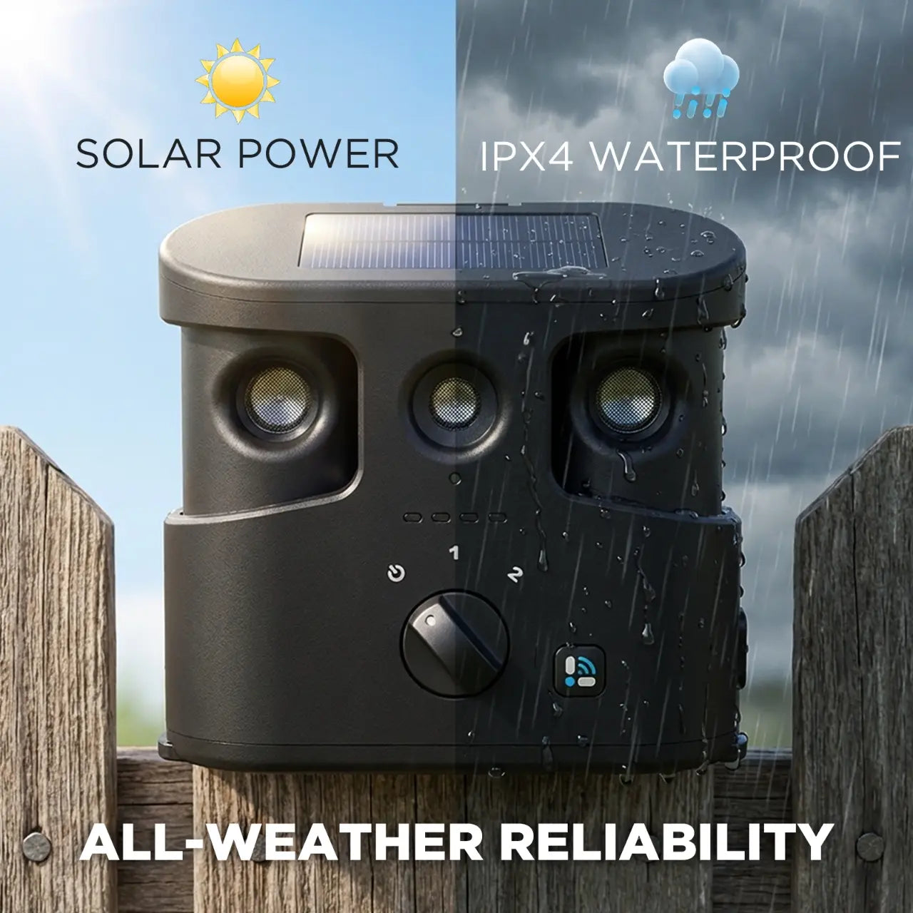 180° Solar-Powered Ultrasonic Dog Bark Control Device - Humane Anti-Barking Solution for All Breeds, IPX4 Waterproof, Dual Speakers, Adjustable Frequency, and APP Data Reporting, Ideal Dog Accessories