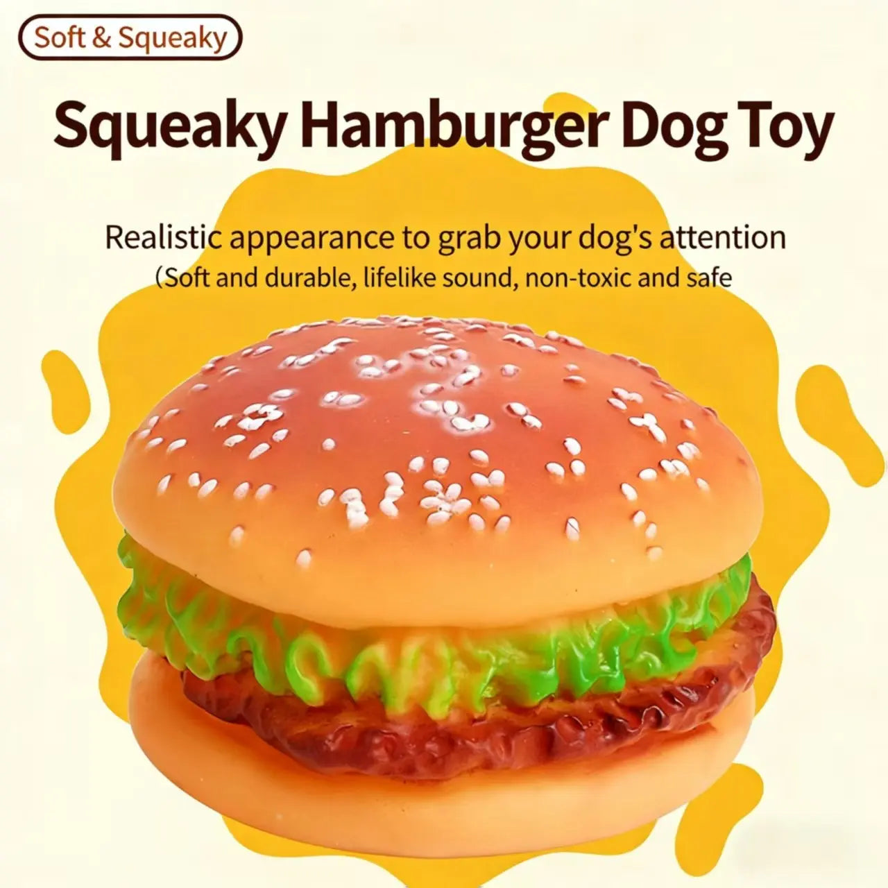 Pet Toy Dog Chew Toys, Squeaky Ball Shape Design, Durable Rubber Material, Ideal for Teeth Cleaning & Training, Self-Entertainment Pet Accessories