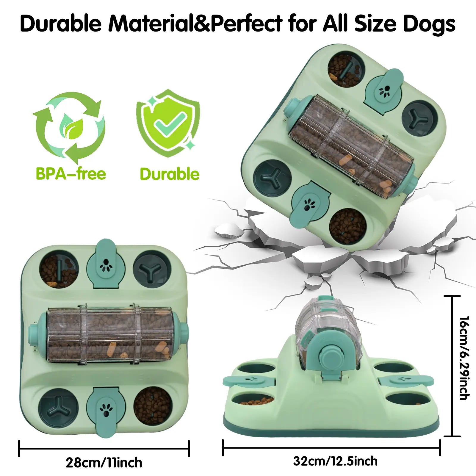 GOYJOY Universal Pet Food Dispenser and Puzzle Toy for Cats and Dogs – Slow Feeder and Treat Hiding Meal Holder for Self-Entertainment