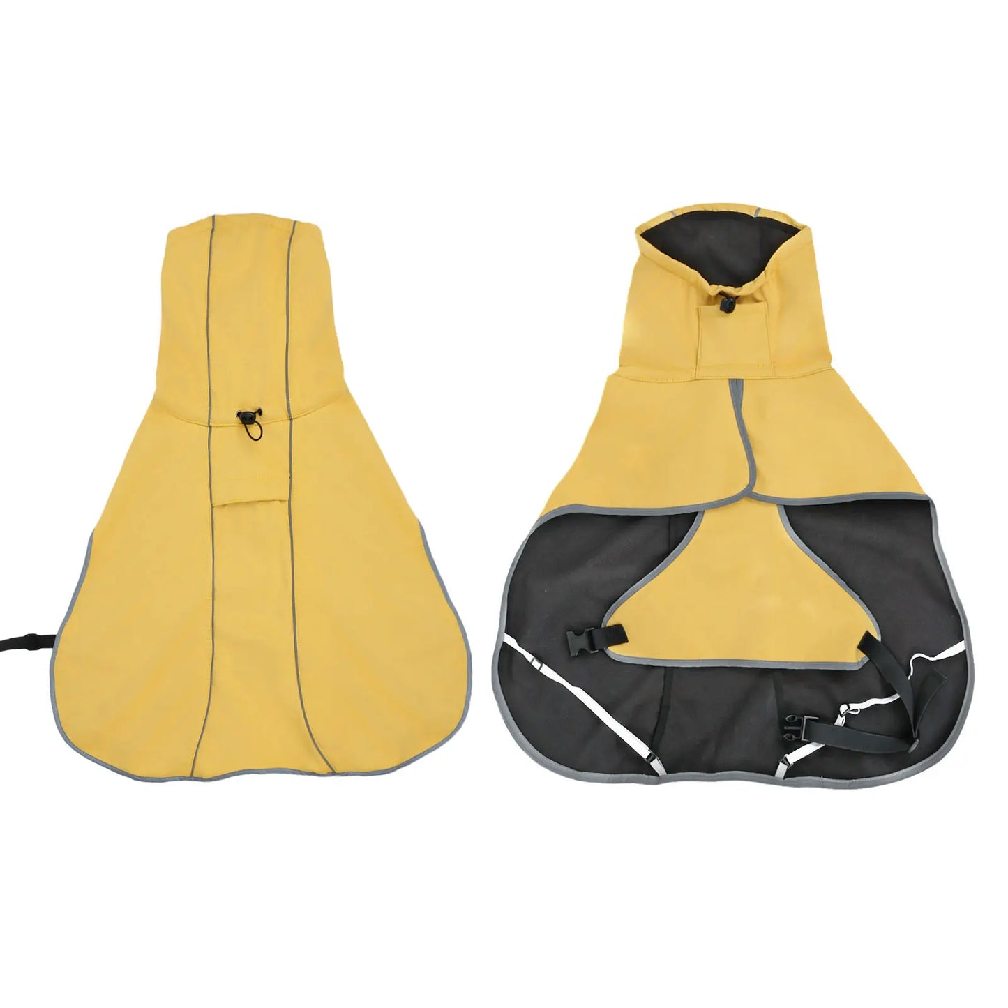 Lightweight Waterproof Dog Raincoat - Adjustable Yellow Poncho with Soft Lining for Medium to Large Dogs