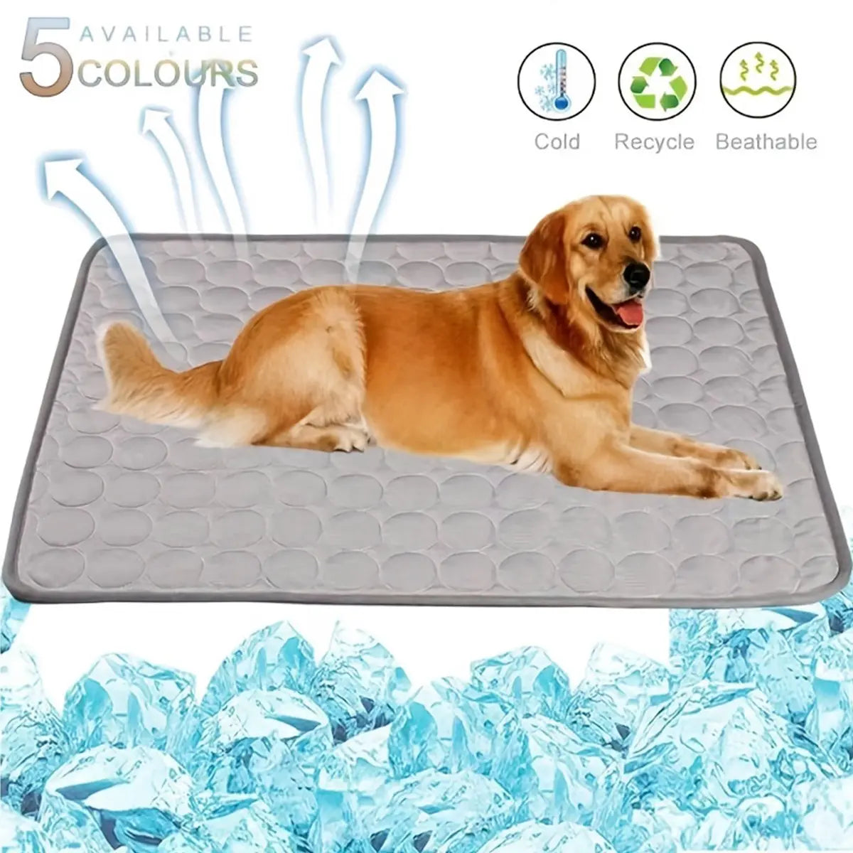 2026 Ice Silk Cooling Dog Bed - Comfortable & Machine Washable Summer Mat for Pets of All Sizes, Non-Slip Design