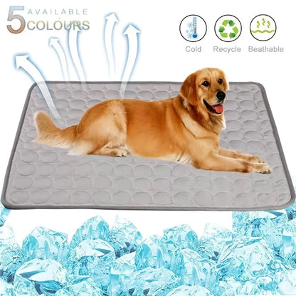 2026 Ice Silk Cooling Dog Bed - Comfortable & Machine Washable Summer Mat for Pets of All Sizes, Non-Slip Design