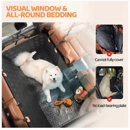 Ultimate Waterproof Dog Car Seat Cover - Protect Your Back Seat with Durable Hard Bottom Design