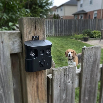 180° Solar-Powered Ultrasonic Dog Bark Control Device - Humane Anti-Barking Solution for All Breeds, IPX4 Waterproof, Dual Speakers, Adjustable Frequency, and APP Data Reporting, Ideal Dog Accessories