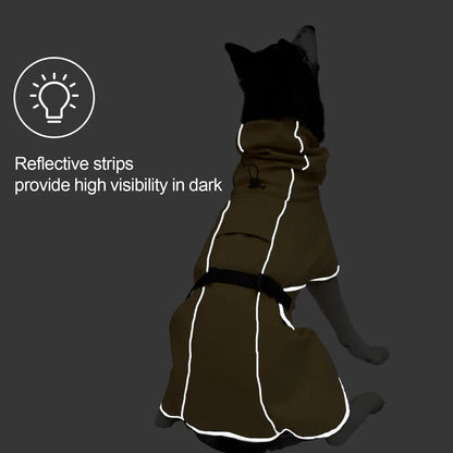 Lightweight Waterproof Dog Raincoat - Adjustable Yellow Poncho with Soft Lining for Medium to Large Dogs