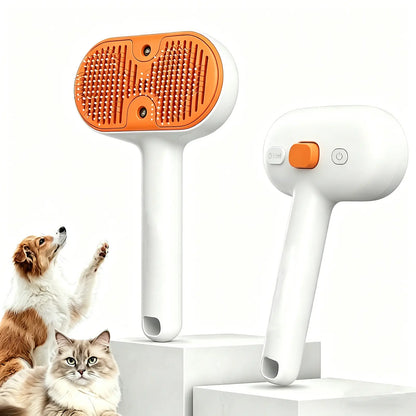 【Furlyn】Pet Hair Remover Brush for Dogs & Cats with Spray Mist – Self Cleaning Slicker Brush, One-Click Deshedding Grooming Comb, Viral Tiktok Pet Grooming Tool for Shedding & Undercoat Removal