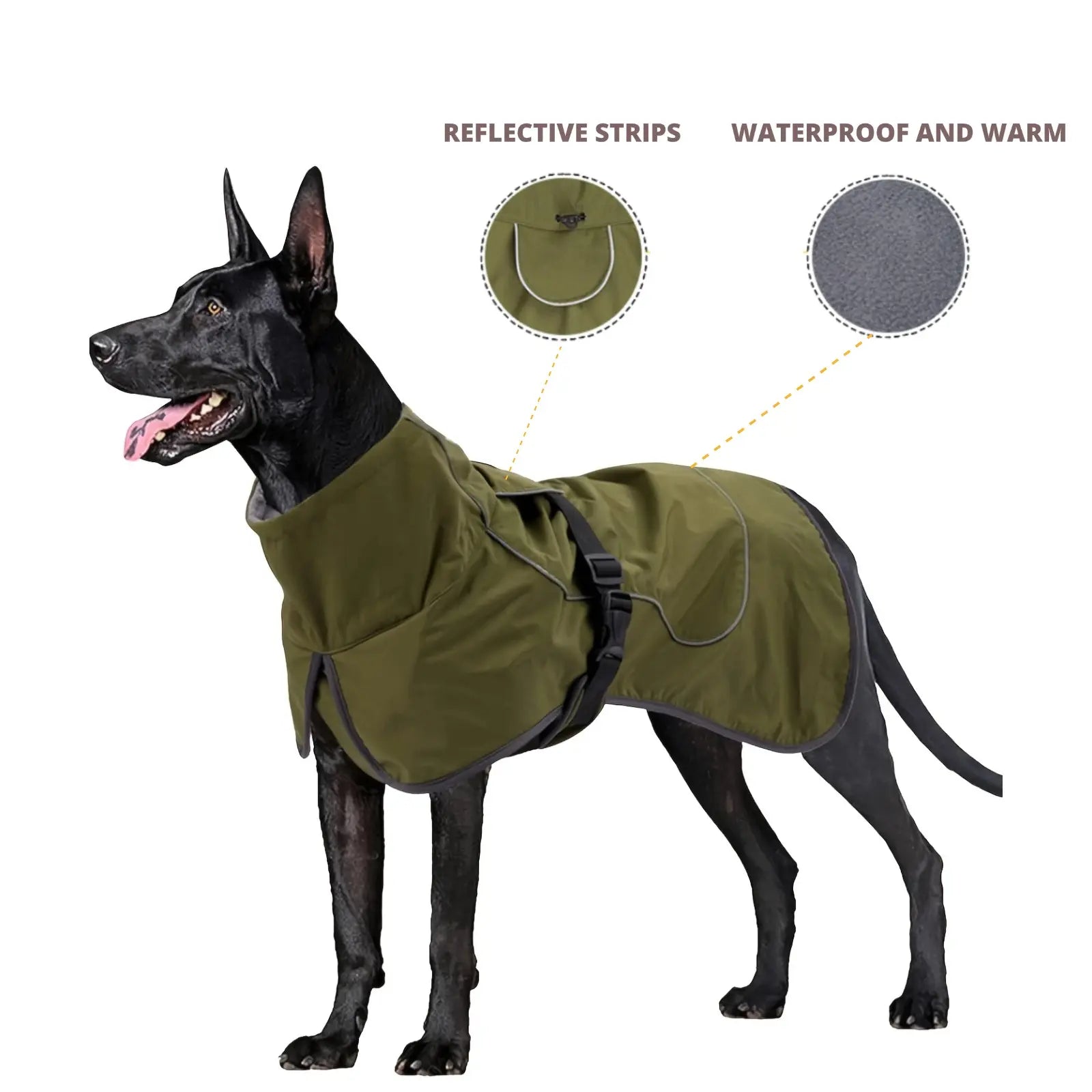Winter Reflective Adjustable Dog Coat | Warm Thick Fleece Snow Suit for Small Medium and Large Dogs, Durable Dog Winter Jacket, Pet Warm Dog Plush Vest Style Practical