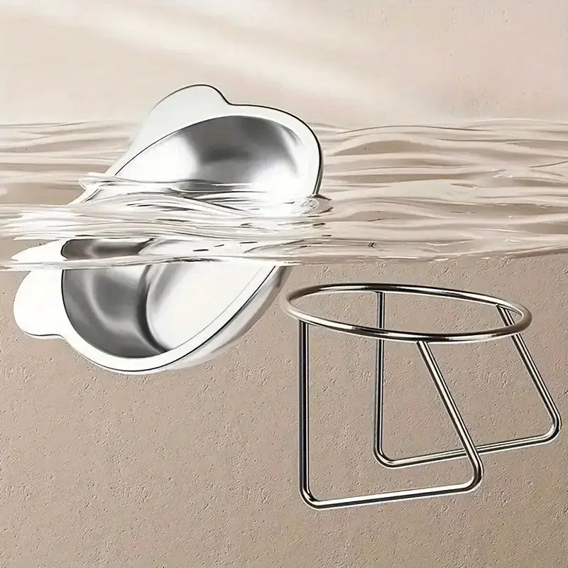 1 Set/2 Pieces of 304 Stainless Steel Cat Bowl, Tilted Raised Neck Protection Bowl Suitable for Cats and Dogs, Pet Feeding and Drinking, Pet Water Bowl, Anti-Corrosion Material, Universal for Cats and Dogs, Essential for Pet Care, Exclusive for Cat Owners