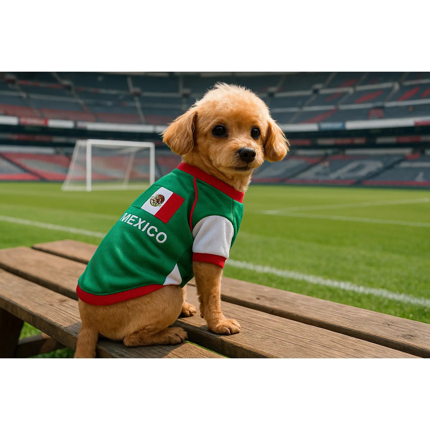 Parisian Pet 'Team Mexico' Dog & Cat T-Shirt – Patriotic Dog Shirt, Perfect for Soccer Fans – Red, White, Green