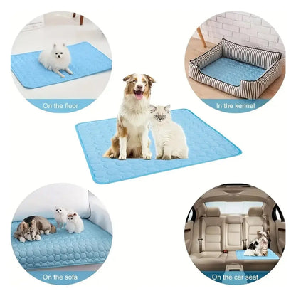 2026 Ice Silk Cooling Dog Bed - Comfortable & Machine Washable Summer Mat for Pets of All Sizes, Non-Slip Design