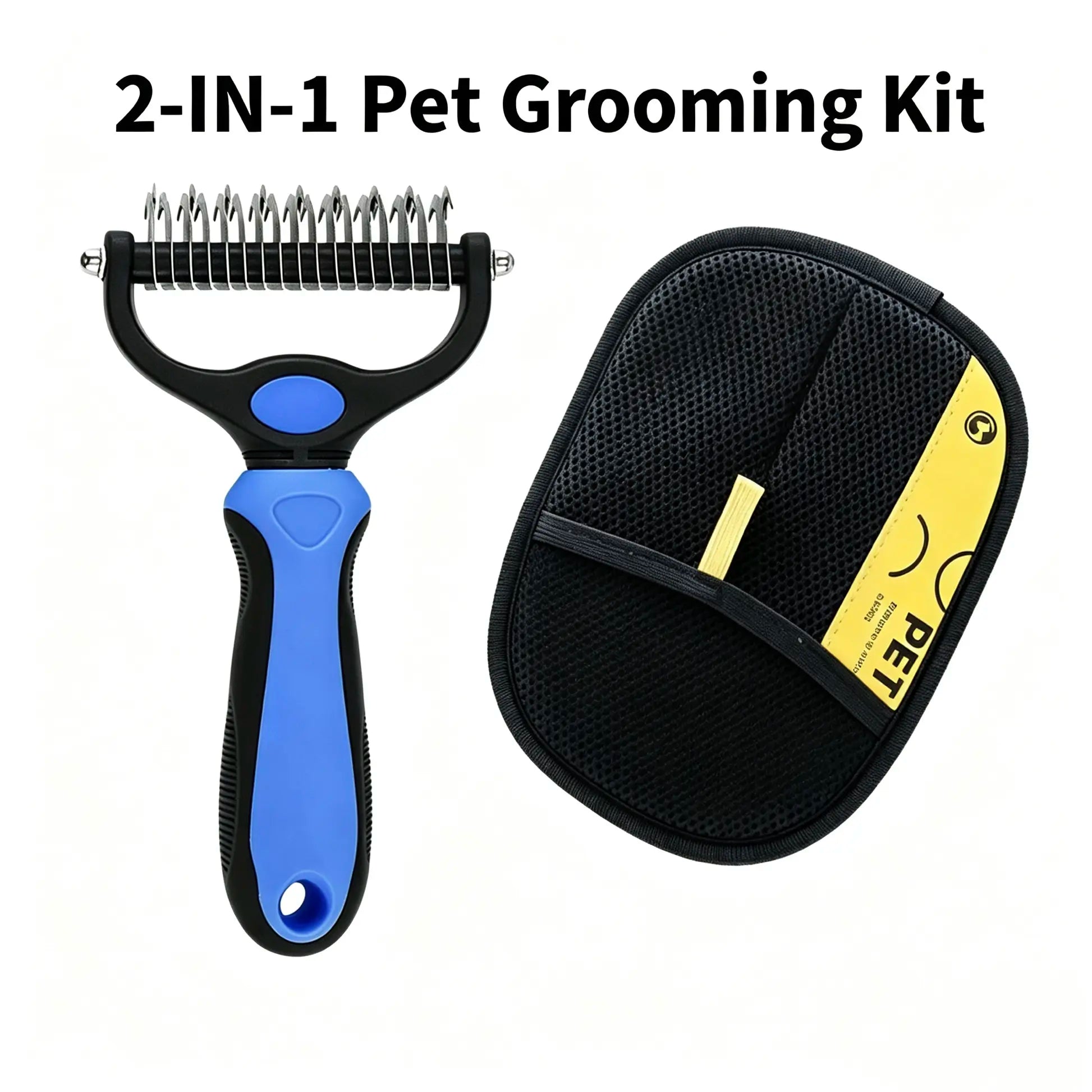 Pain-Free Dematting Undercoat Rake for Dogs and Cats - Dual-Sided Shedding Brush for Efficient Tangle and Fur Removal, Reduces Loose Hair and Mats Effortlessly