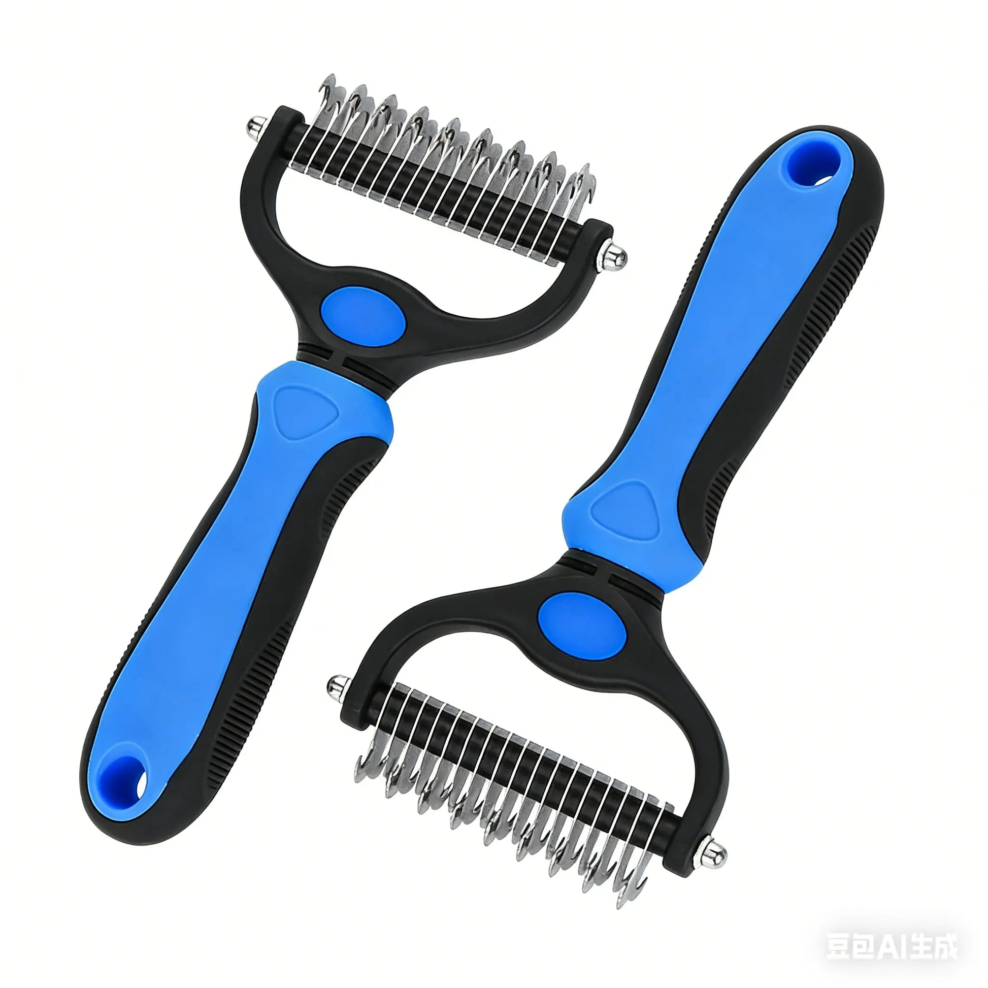 Pain-Free Dematting Undercoat Rake for Dogs and Cats - Dual-Sided Shedding Brush for Efficient Tangle and Fur Removal, Reduces Loose Hair and Mats Effortlessly